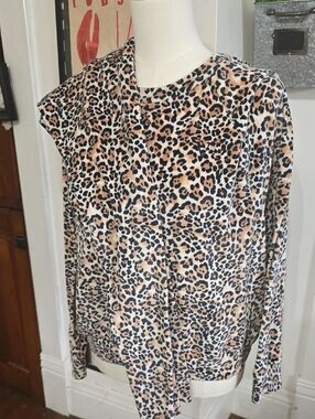 Victoria's Secret Velvet Leopard Print Top And Leggings Set Loungewear Medium